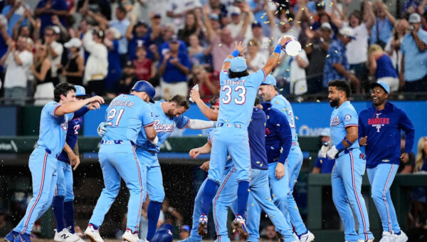 Nimmo's walk-off single gives Rangers 6-5 win over Astros and winning record at All-Star break