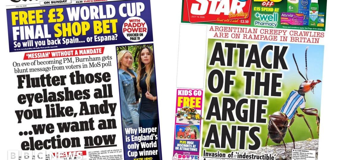 The Papers: 'Messiah without a mandate' and 'attack of the Argie ants'