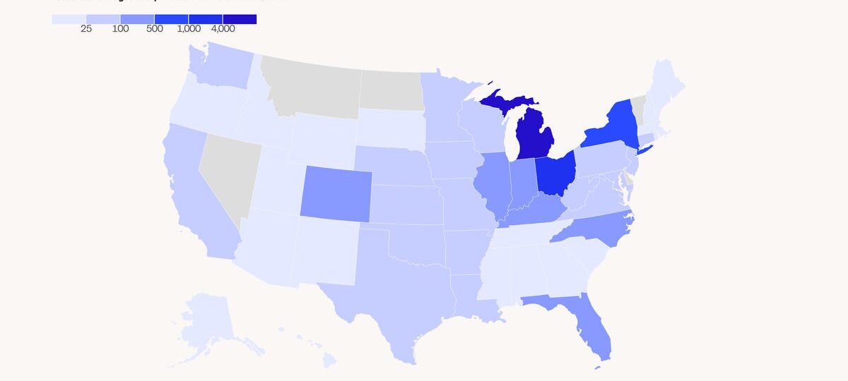 US map shows cyclospora parasite hot spots, as 5 states see the biggest spikes in diarrhea cases