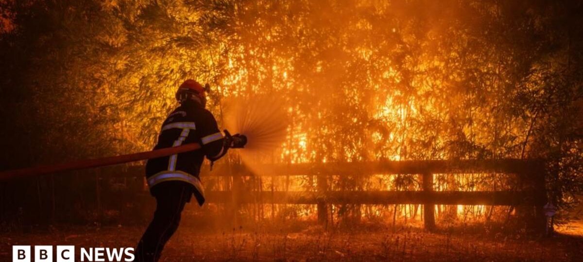 Macron calls crisis meeting as wildfires threaten Bordeaux and heatwave looms