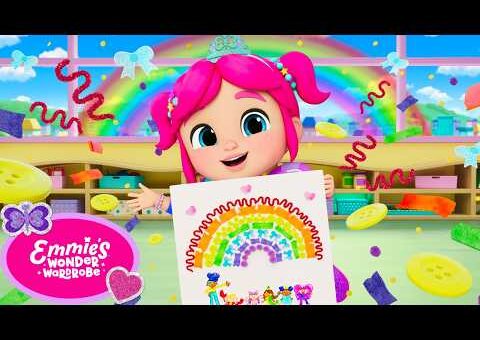 Rainbow Craft School Dance Party! ✂️ Confetti Song Remix | Emmie’s Wonder Wardrobe by Little Angel