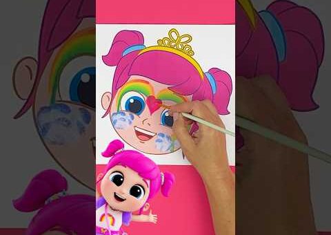 Rainbow Face Paint Party! 😁 Sparkle Craft & Draw With Emmie #kids #shorts