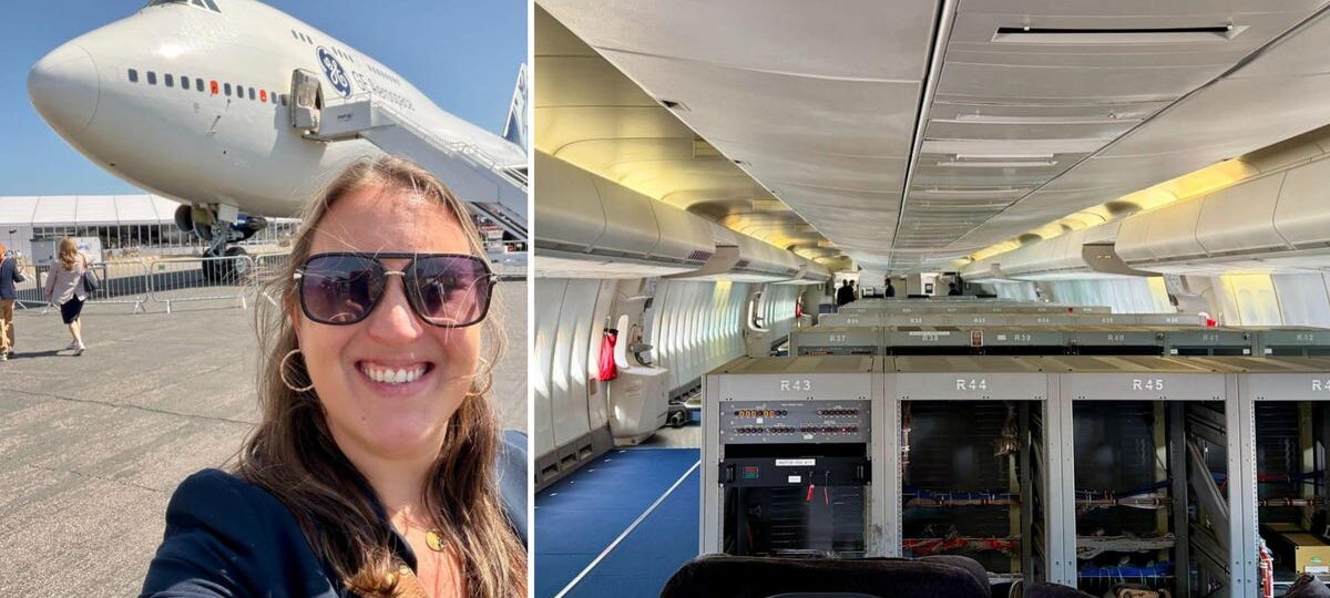 We toured a specially modified Boeing 747 used as a 'flying laboratory' to test new jet engines. See inside.