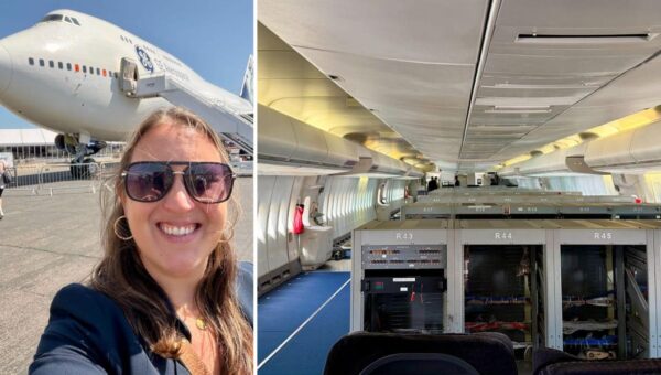 We toured a specially modified Boeing 747 used as a 'flying laboratory' to test new jet engines. See inside.