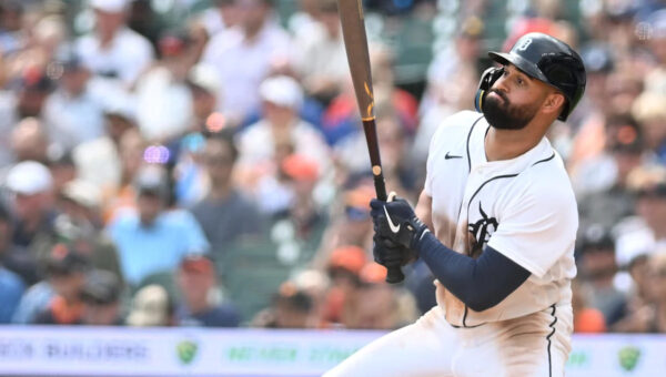 Tigers’ Riley Greene exits Guardians game early after being hit on leg