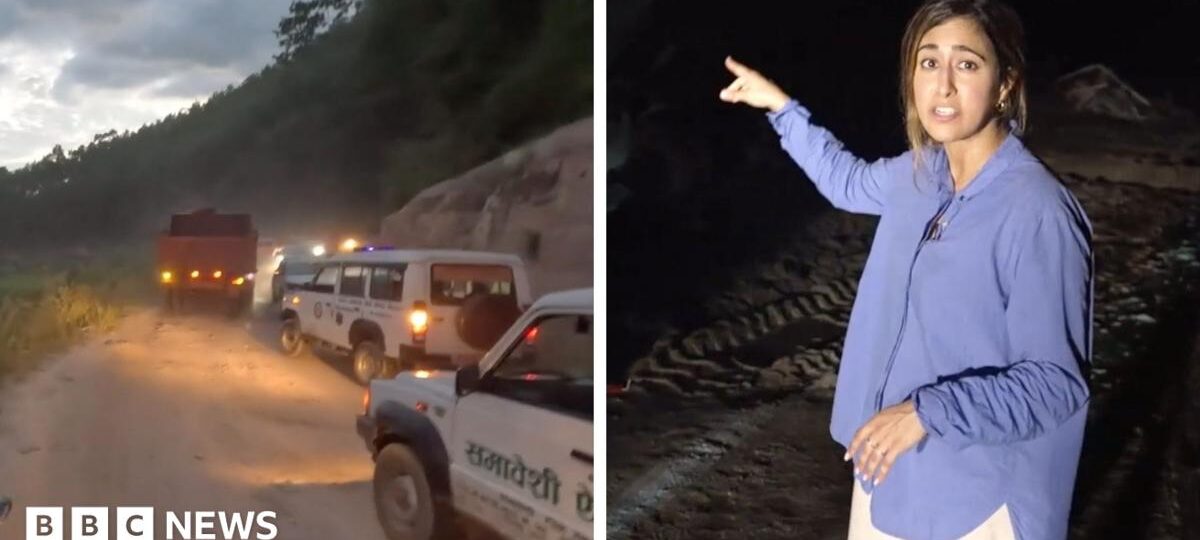 Blocked roads and devastation as BBC drives to site of Nepal floods