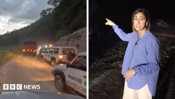 Blocked roads and devastation as BBC drives to site of Nepal floods