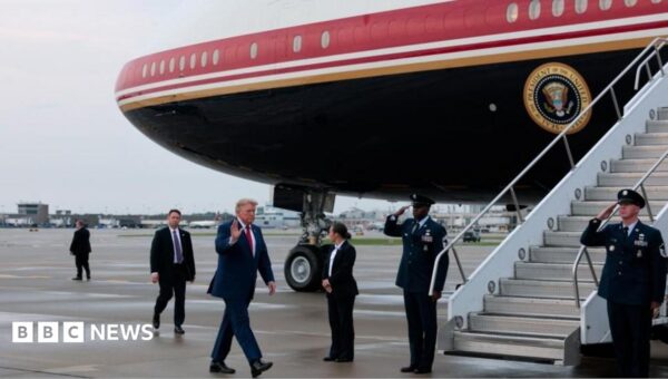 Trump says he switched planes after Nato summit because of possible threat