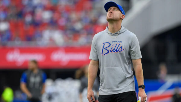 Bills coach Joe Brady enjoys father-son moment before team holds first practice in new stadium