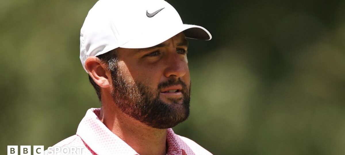 Scheffler equals course record to lead first play-off event