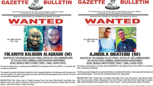 Nigeria Police declare two persons wanted over alleged murder in Lagos