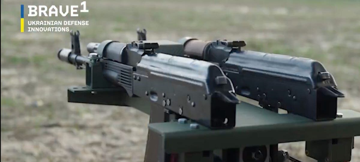 Ukrainians slapped twin AK rifles on a drone with wheels to make a cheap mobile turret