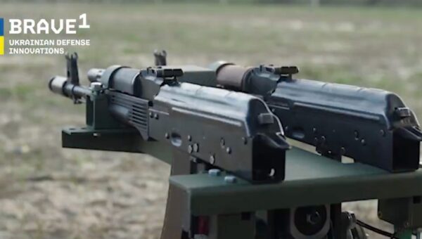 Ukrainians slapped twin AK rifles on a drone with wheels to make a cheap mobile turret
