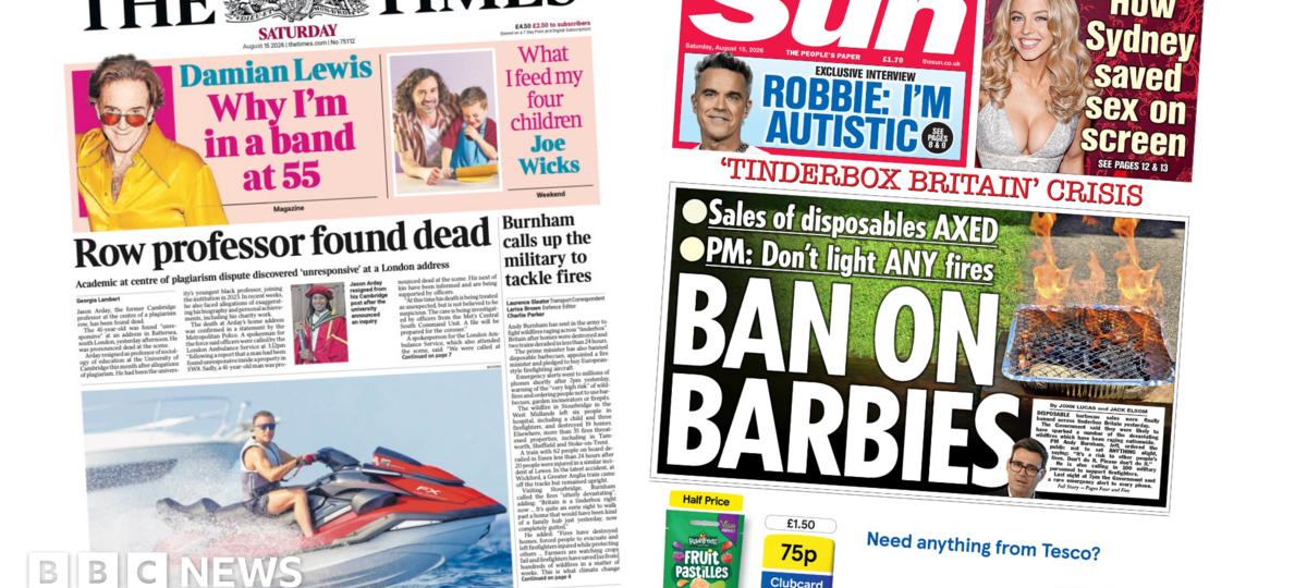 'Row professor found dead' and 'barbecue ban'