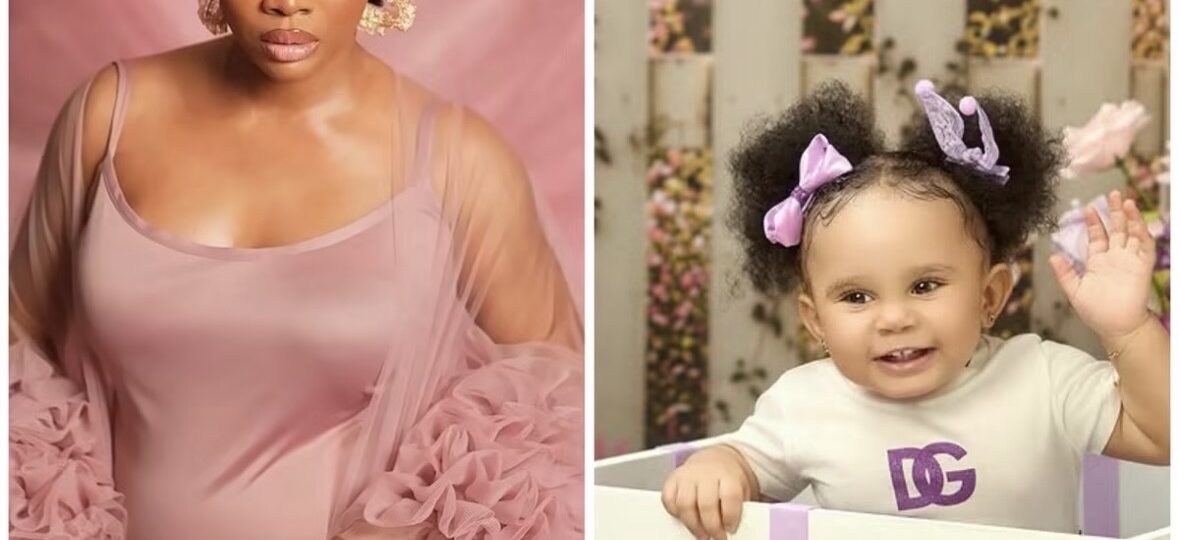 Toke Makinwa finally reveals daughter’s face