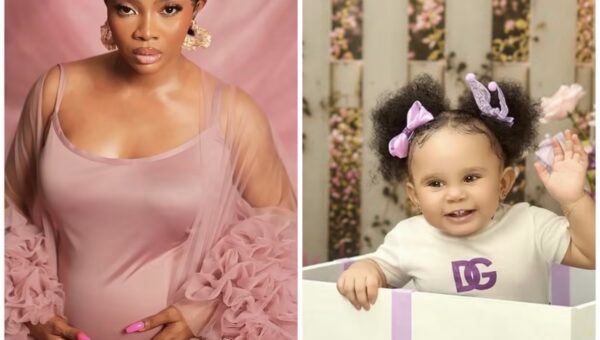 Toke Makinwa finally reveals daughter’s face