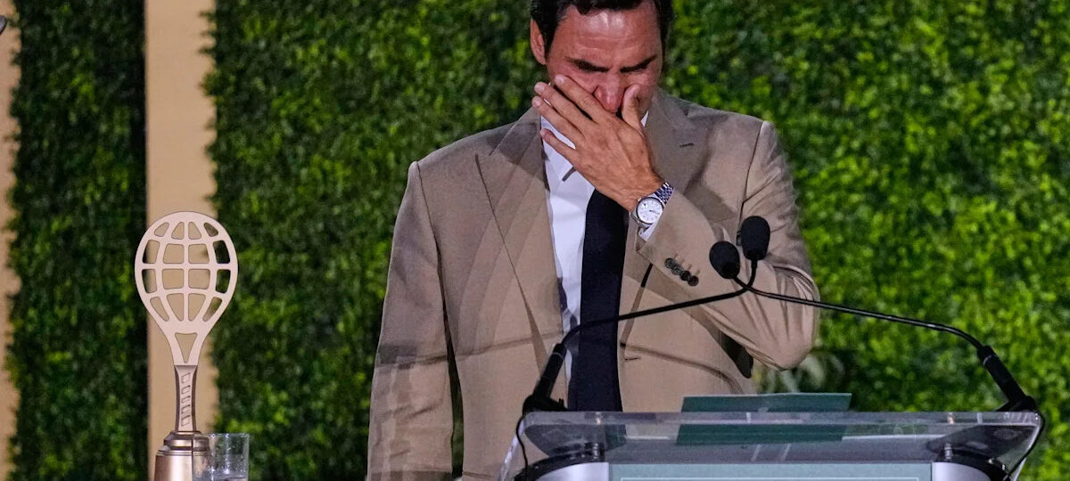 Roger Federer brought to tears during his induction into International Tennis Hall of Fame
