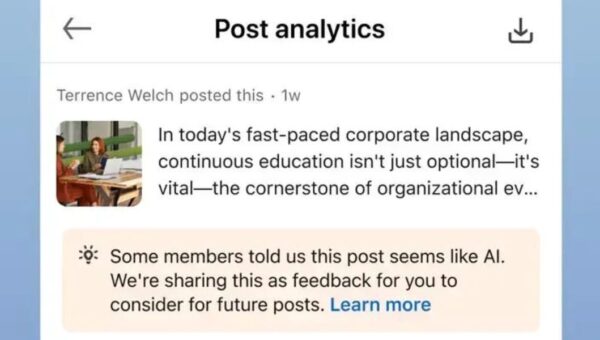 LinkedIn's 'seems like AI slop' button is a hit
