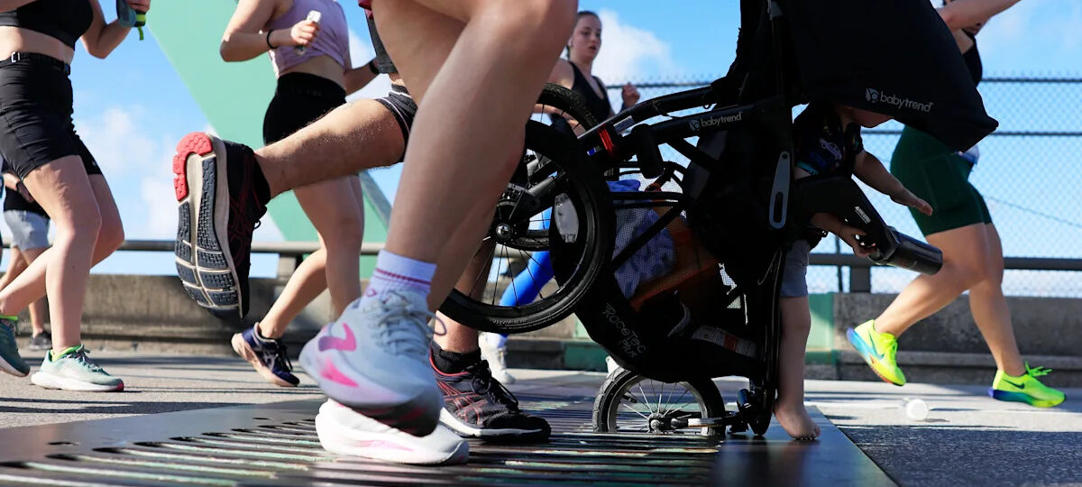 Miami alum sets record for stroller run at Cleveland's Guardian Mile