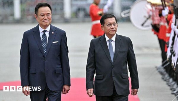Myanmar’s Min Aung Hlaing arrives in Thailand on first trip as civilian leader