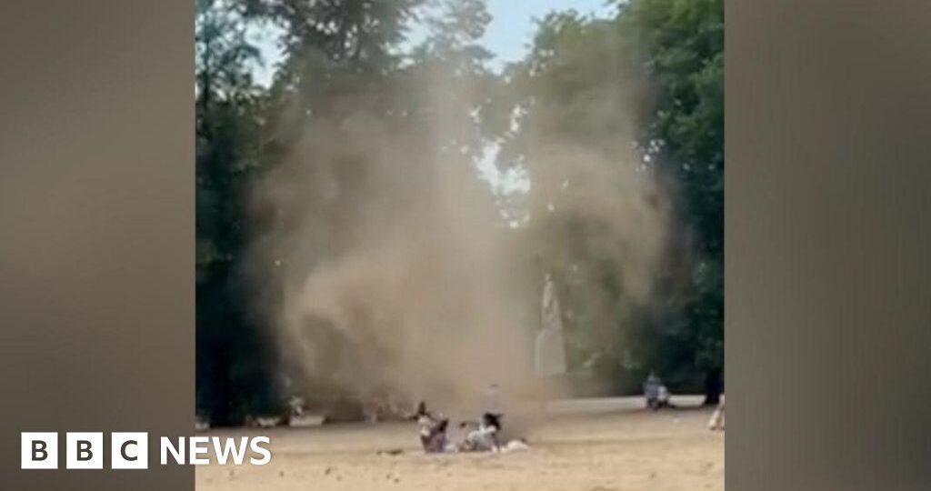 'Dust devil' spins through London park