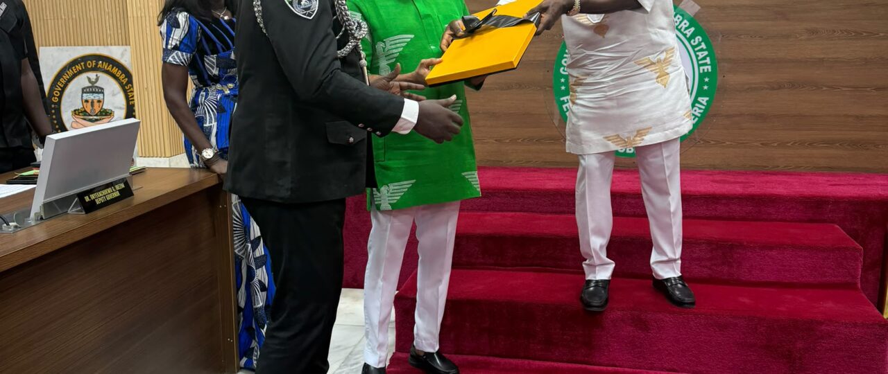 Soludo hosts retiring Anambra CP, Orutugu, lauds his fight against gunmen