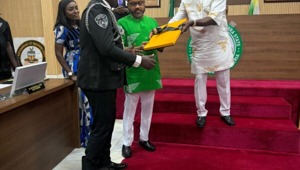 Soludo hosts retiring Anambra CP, Orutugu, lauds his fight against gunmen