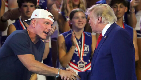 Despite minimal promotion by ESPN, Jimmy Pitaro and Josh D’Amaro joined Trump and Pat McAfee at Patriot Games