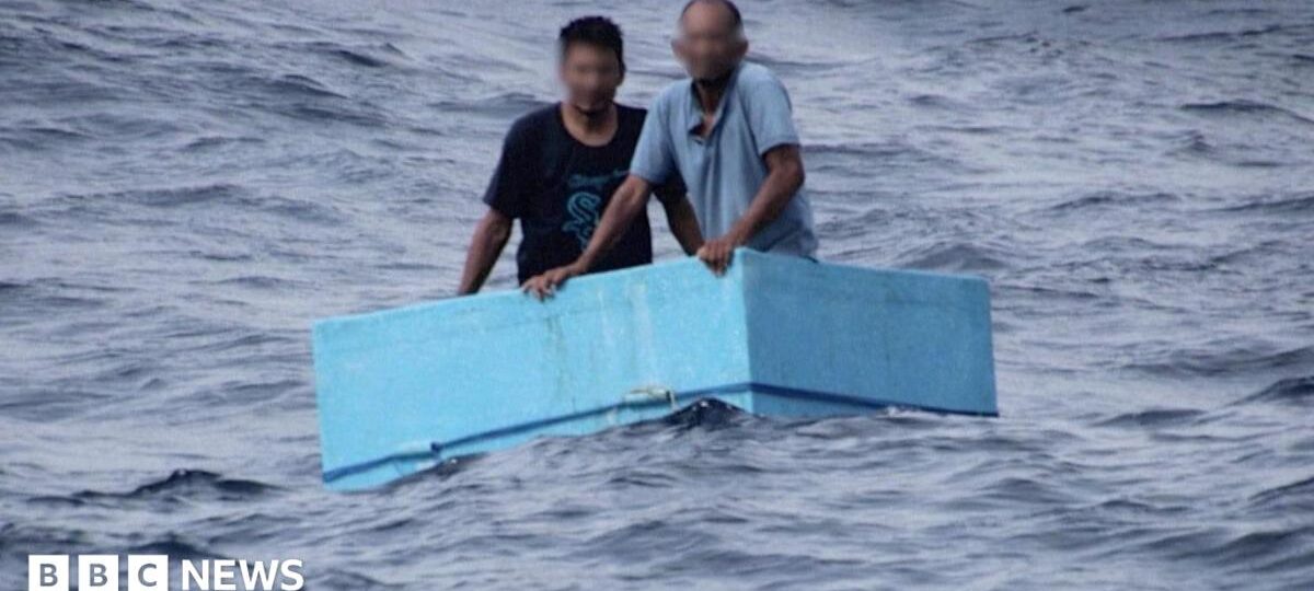 Watch: Fishermen rescued after five days adrift in cool box