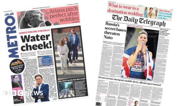 The Papers: ‘Water cheek’ and ‘Queen Amy’s gold rush’