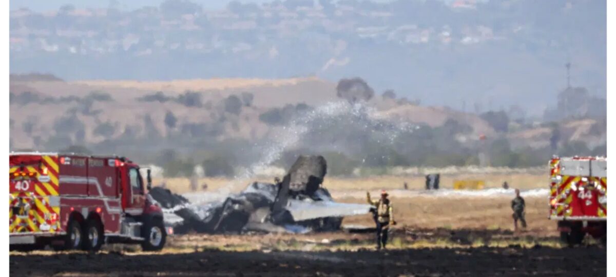 US fighter jet crashes near California military base