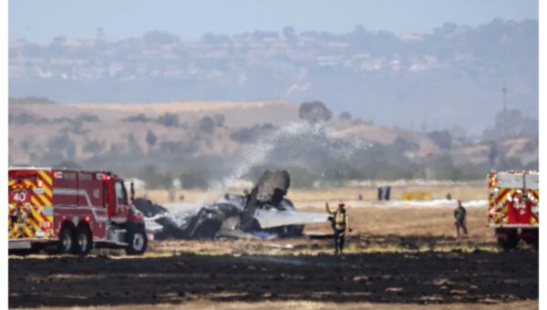 US fighter jet crashes near California military base