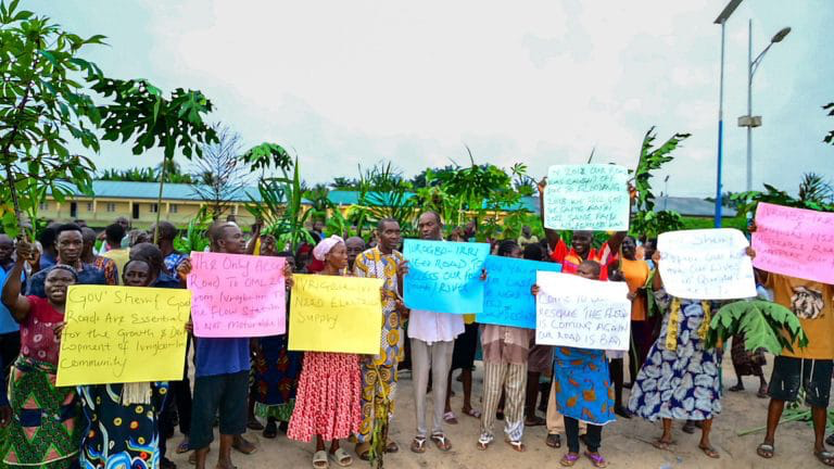 Delta community protest bad road, 15-year power outage
