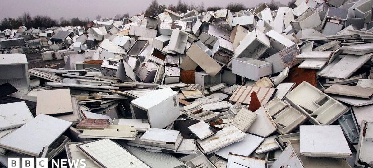 Mountain of broken fridges growing across England and Wales