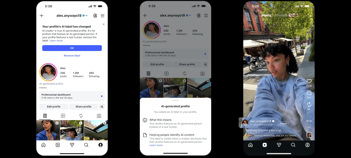 Instagram puts new limits on undisclosed AI profiles