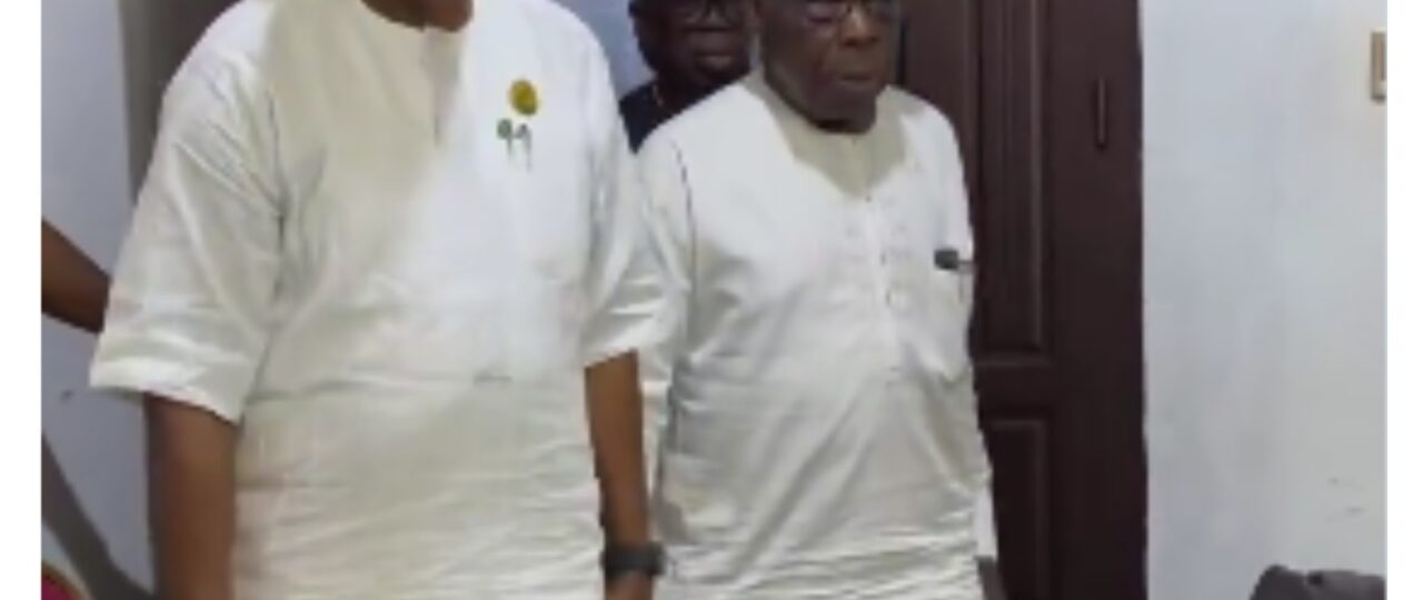 Osun election: Moment Obasanjo paid surprise visit to Adeleke [VIDEO]