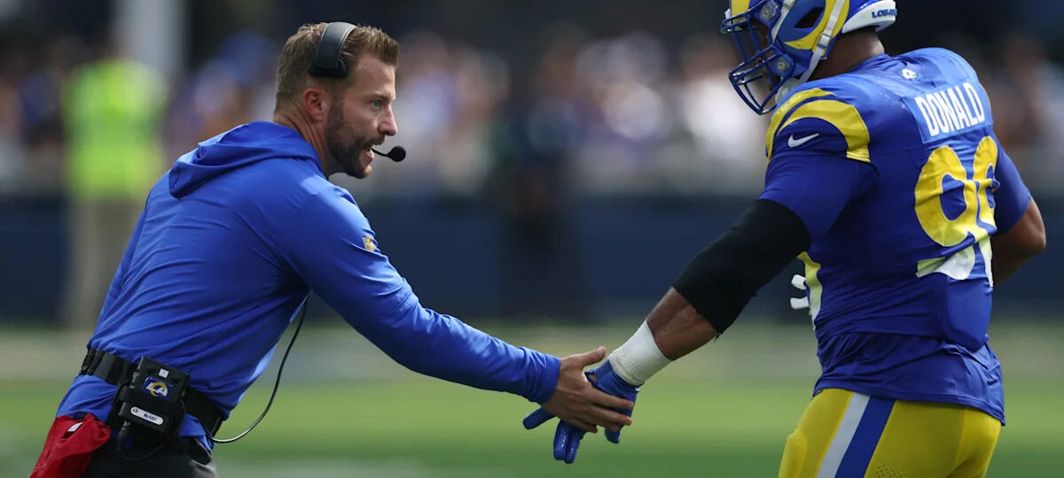 Aaron Donald works out with Rams' Braden Fiske