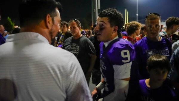 Ryan Day got double takes while on college visits with his son
