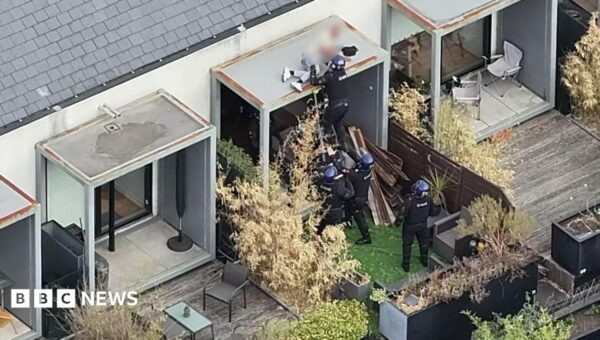 Watch moment police arrest wanted man while he slept on roof