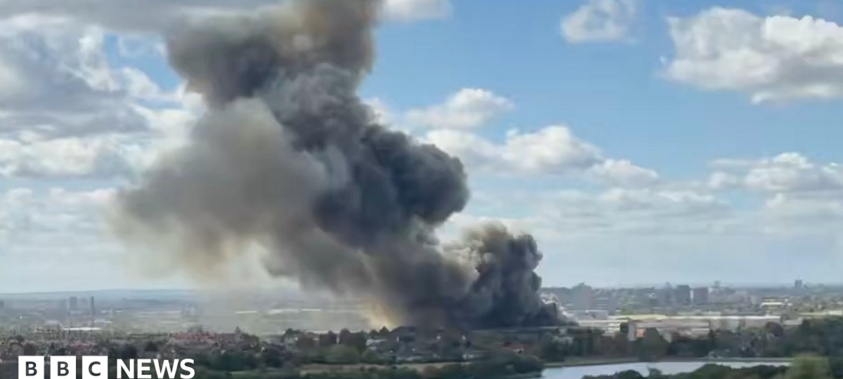 Huge waste facility fire shuts Tube and train lines