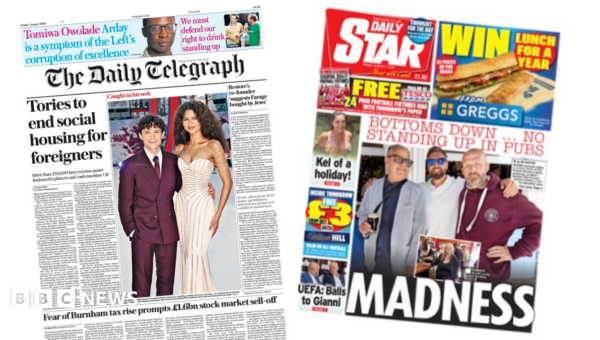 UK papers: ‘Tories to end social housing for foreigners’ and ‘Bottoms down’