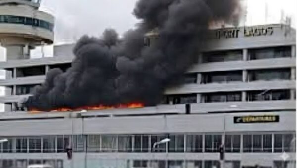 BREAKING: Fire engulfs Lagos airport