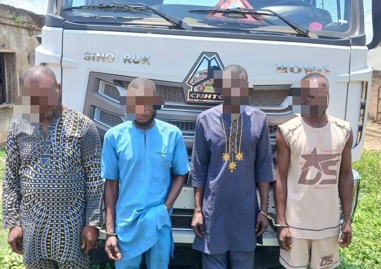 Police arrest four over alleged truck hijacking in Oyo