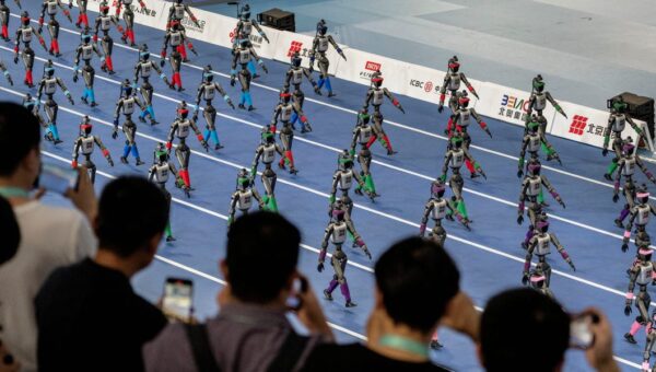At China's robot Olympics, the finish line comes with a padded wall and a stretcher