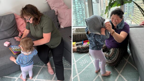 I work from home, and our family helps with childcare. We're still putting our daughter in part-time day care.