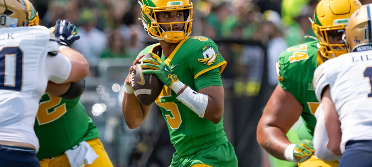 Dante Moore hopes to follow in Marcus Mariota's footsteps at Oregon