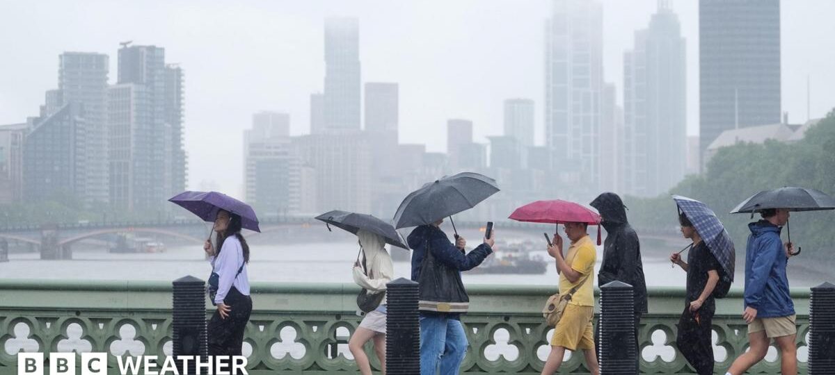Heavy showers and thunderstorms bring risk of flash flooding to UK