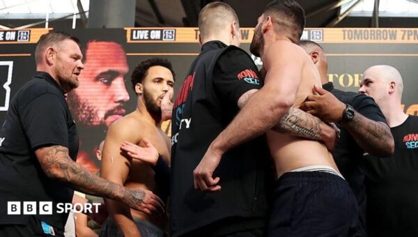 Hrgovic slaps Itauma after being pushed off stage at weigh-in