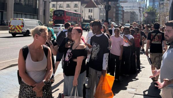 The hottest thing to do in London today is wait in line for solar eclipse glasses