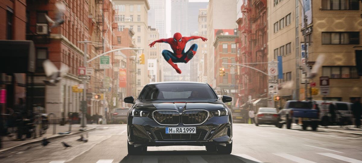 You can't escape ads for the new Spider-Man movie — even in your BMW